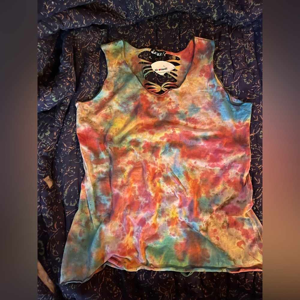 Jayli Imports Cage Back Tie Dye Tank Top